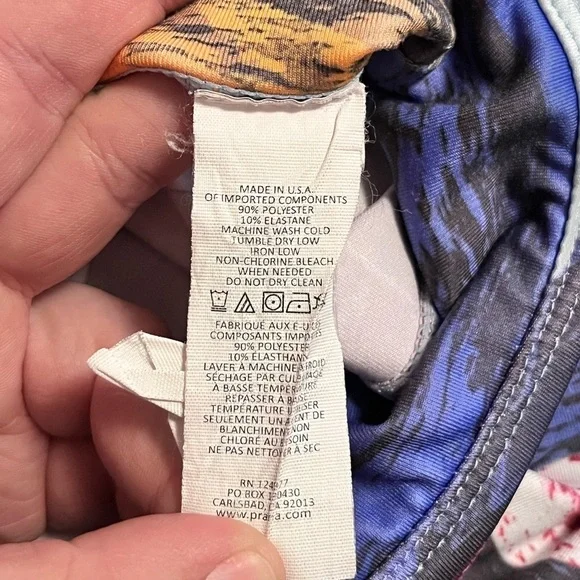 Prana Abstract Print Pull On Crop Yoga Leggings Womens (L) Elastic Waist - Picture 4 of 6